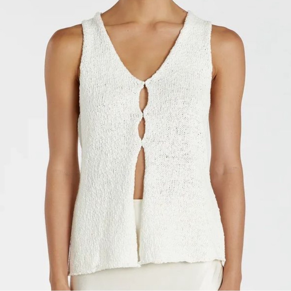 DISSH - Dion White Boucle Knit Vest Top - XS